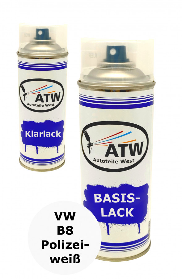 Autolack für VW B8 Polizeiweiß +400ml Klarlack Set